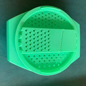Vintage Tupperware Jadeite Green veggie cheese Grater and Mandolin Bowl …